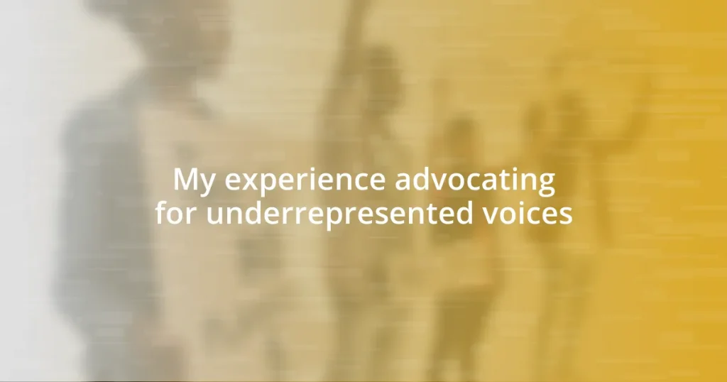 My experience advocating for underrepresented voices